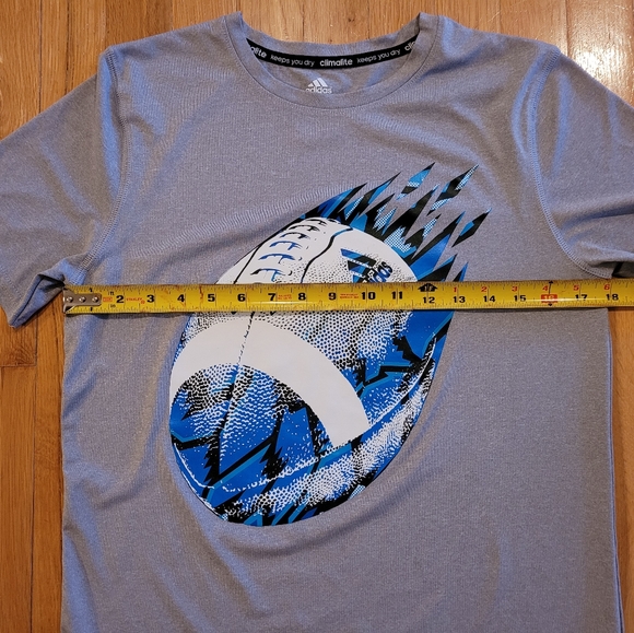 Adidas Short Sleeve Boys Graphic Football T-Shirt Large (14-16) Grey Climalite. - Picture 3 of 8